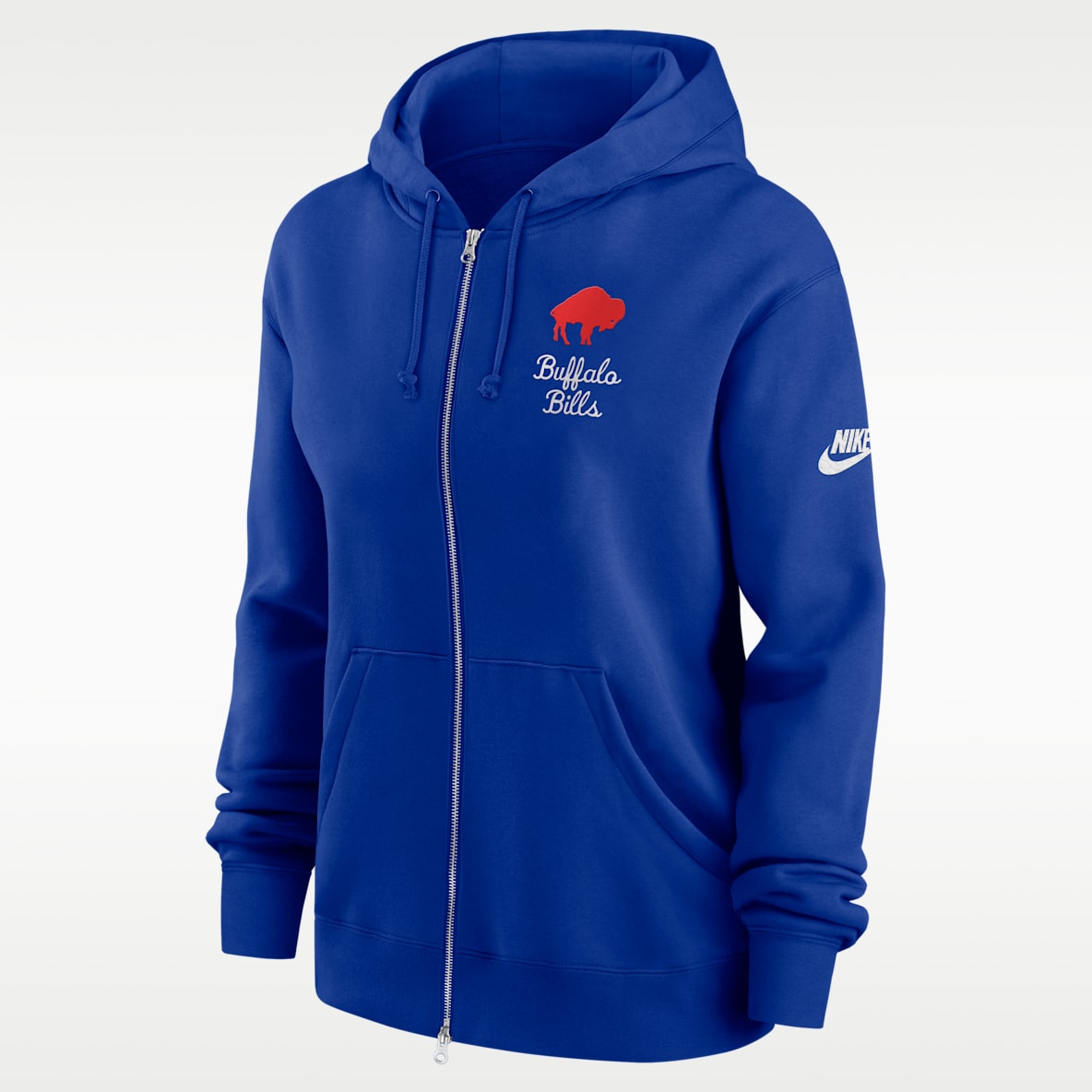 Buffalo Bills Phoenix Rewind Sudadera con gorro Nike de la NFL de cierre completo para mujer