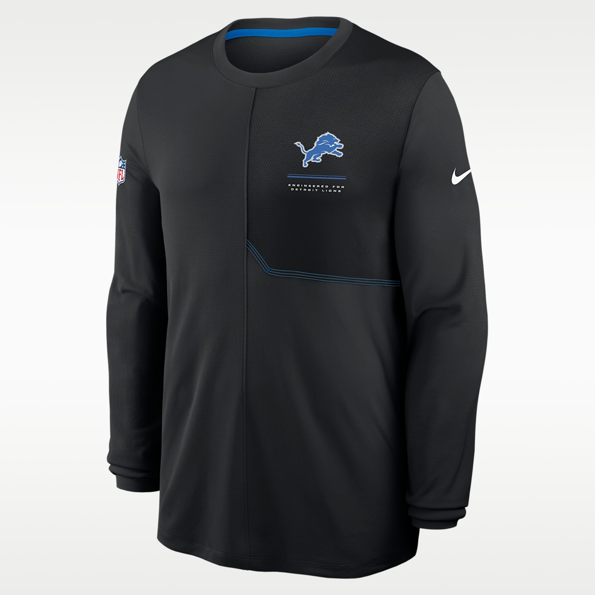 Detroit Lions Sideline Coach Men's Nike Dri-FIT NFL Long-Sleeve Top