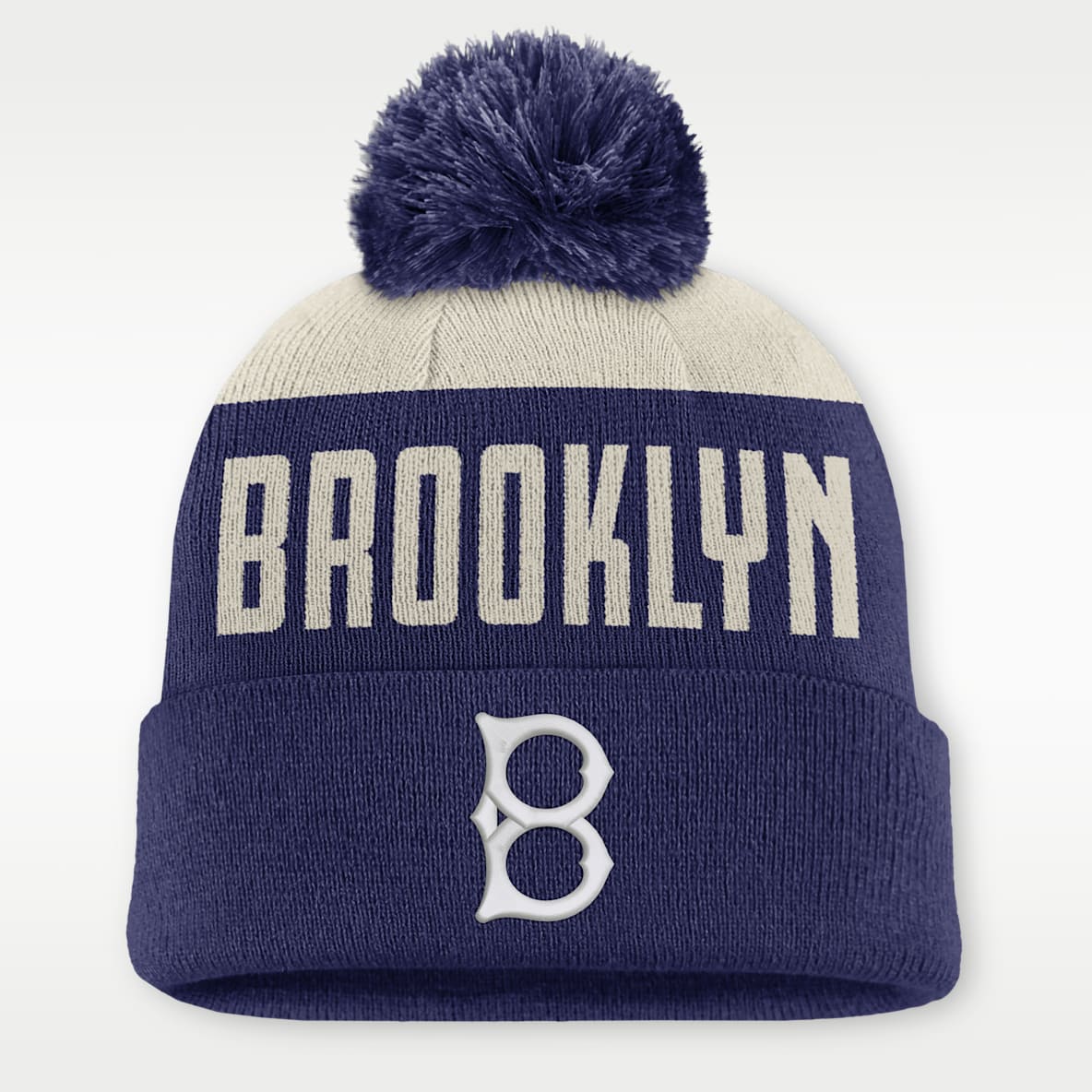 Brooklyn Dodgers Cooperstown Peak Gorro con dobladillo y pompón Nike de la MLB para hombre
