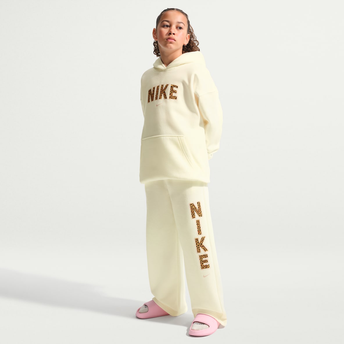 Nike Sportswear Studio Big Kids' (Girls') Fleece Open-Hem Pants