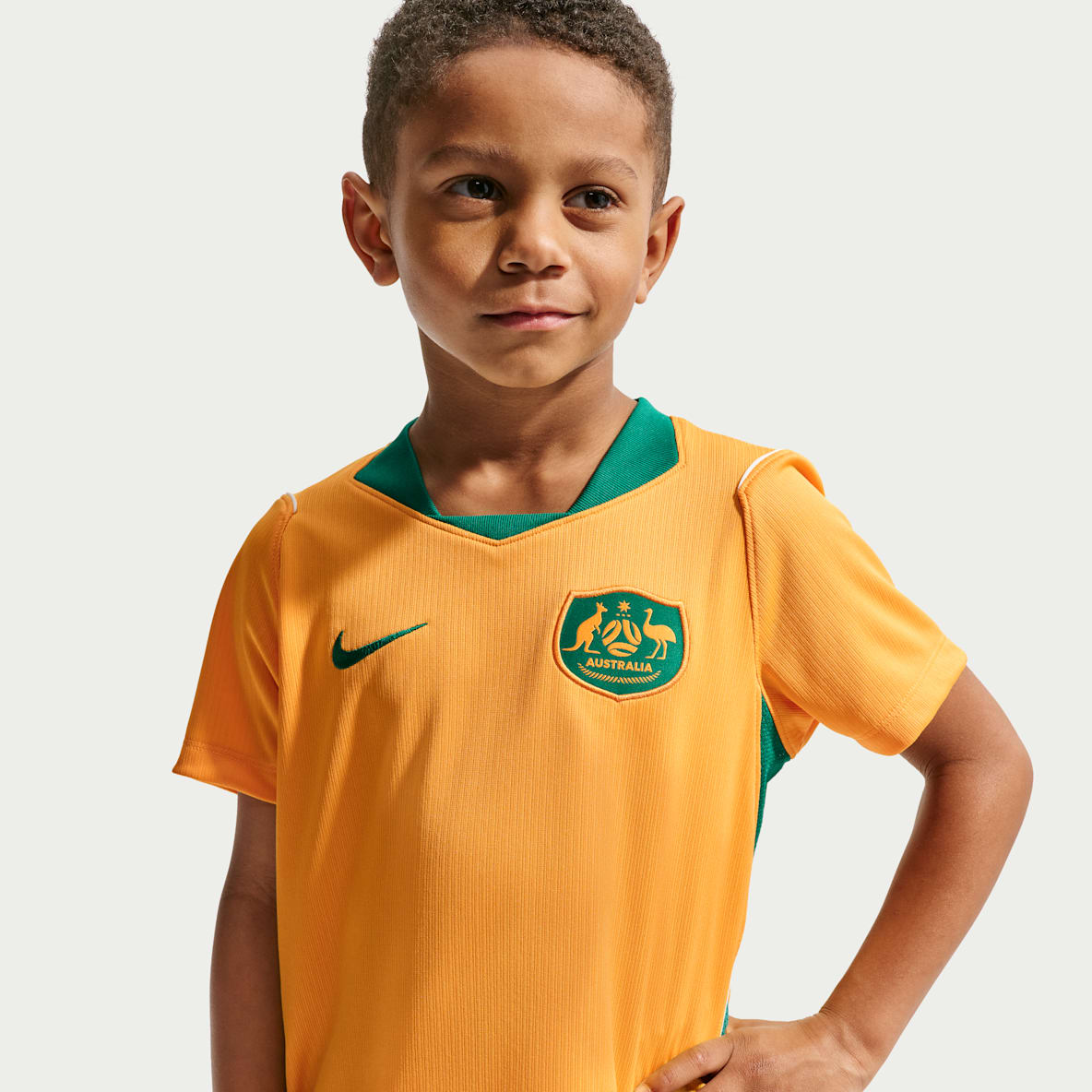 Australia 2026 Stadium Home Younger Kids' Nike Dri-FIT Football Shirt