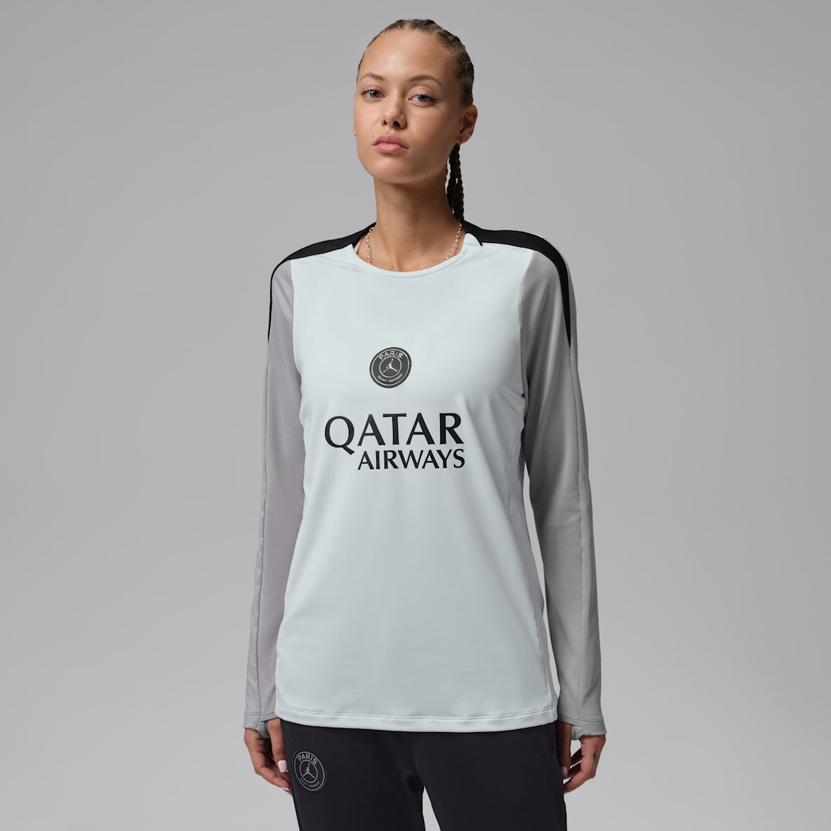 Paris Saint-Germain Strike Night Edition Jordan Dri-FIT strikket fotballoverdel med rund hals til dame