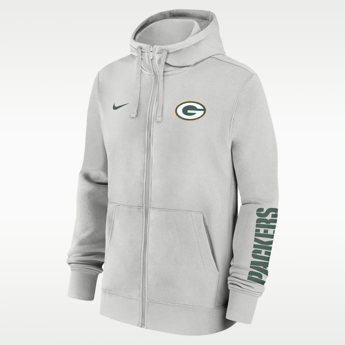 Green Bay Packers Club Sudadera con gorro Nike de la NFL de cierre completo para hombre