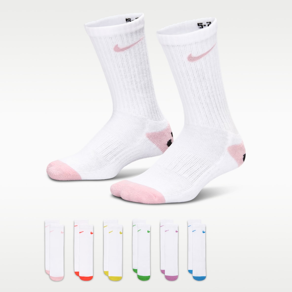 나이키 스마일리 크루 삭스(6켤레) 리틀키즈 드라이 핏 양말