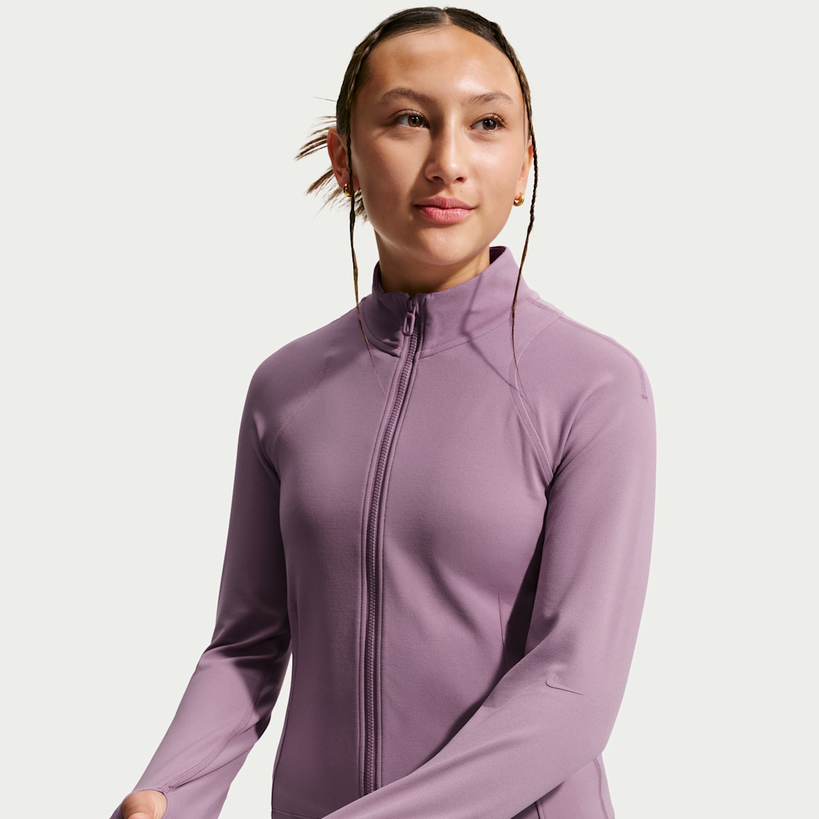 Nike Mavn Långärmad tröja Dri-FIT Fitted med hel dragkedja för tjejer