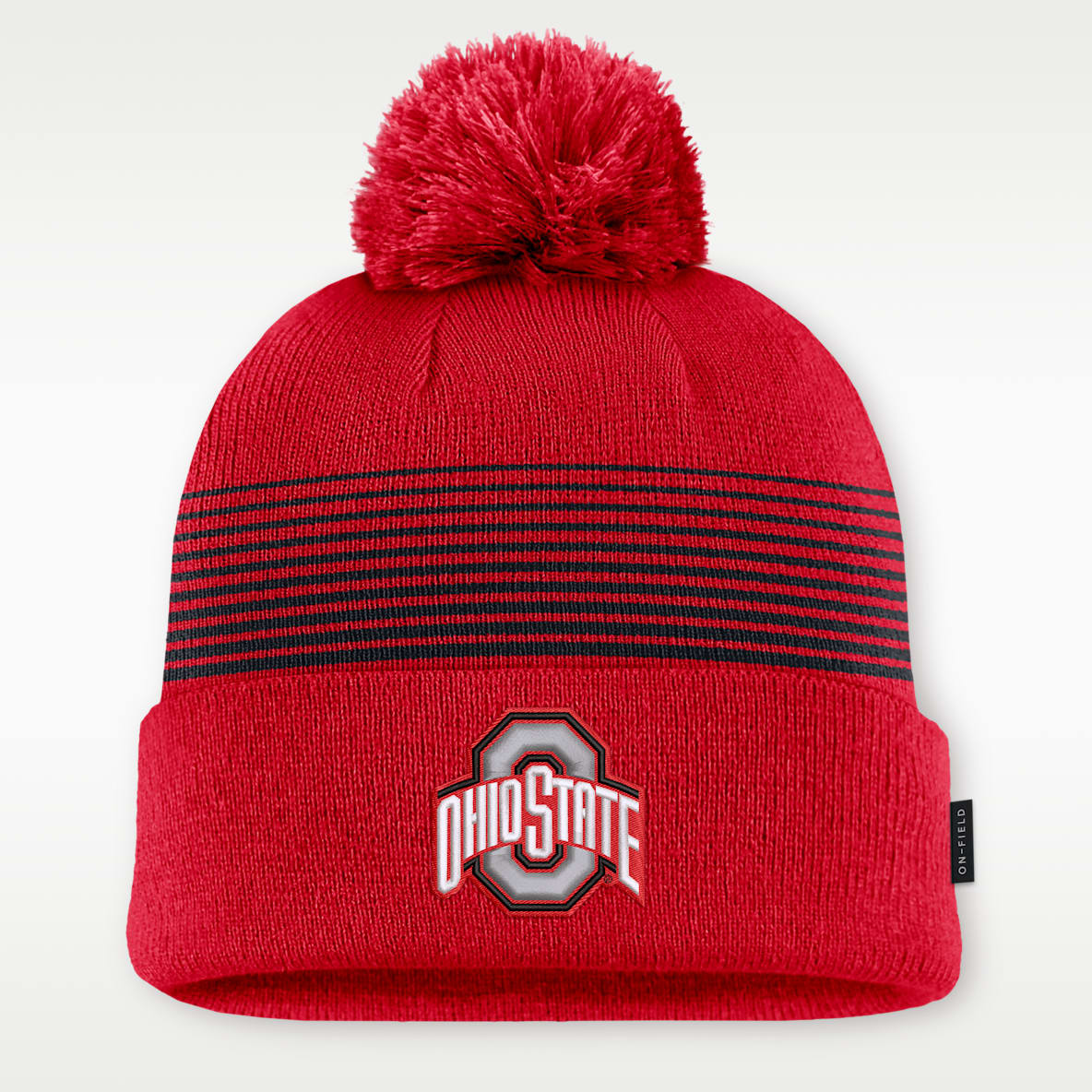 Ohio State Sideline Peak Men's Nike College Cuffed Pom Beanie