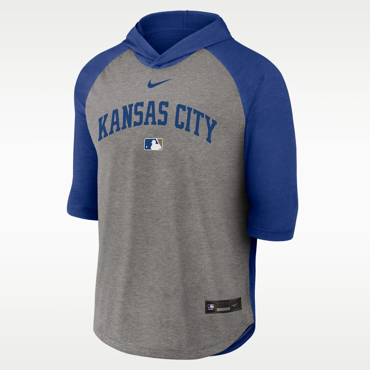 Kansas City Royals Authentic Collection Flux Men's Nike Dri-FIT MLB 3/4-Sleeve Hooded T-Shirt