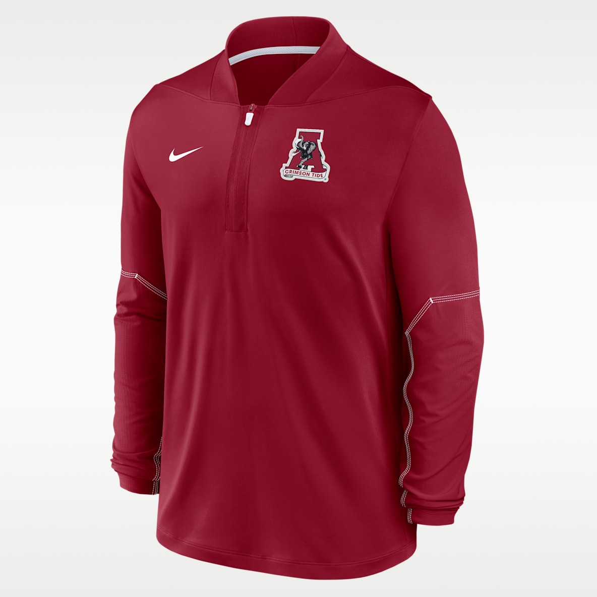 Alabama Sideline Playera universitaria Nike Dri-FIT de medio cierre para hombre