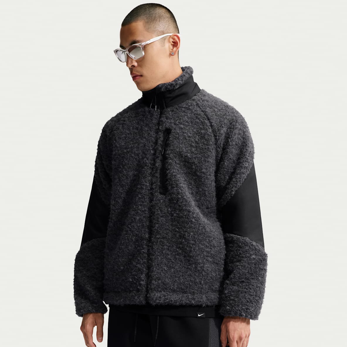 Nike Tech Giacca ampia in bouclé con zip a tutta lunghezza – Uomo