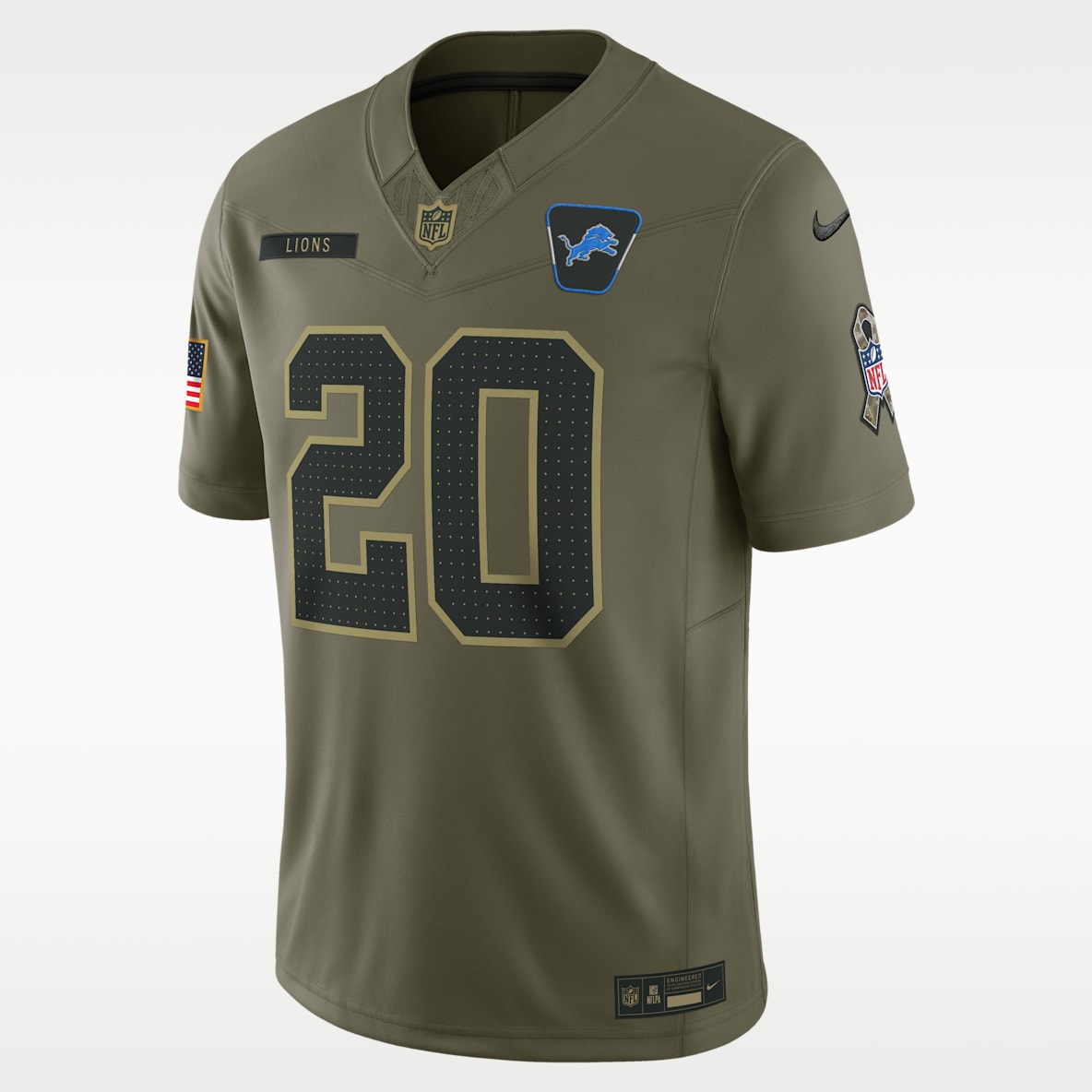 Barry Sanders Detroit Lions Salute to Service Retired Men's Nike Dri-FIT NFL Limited Jersey