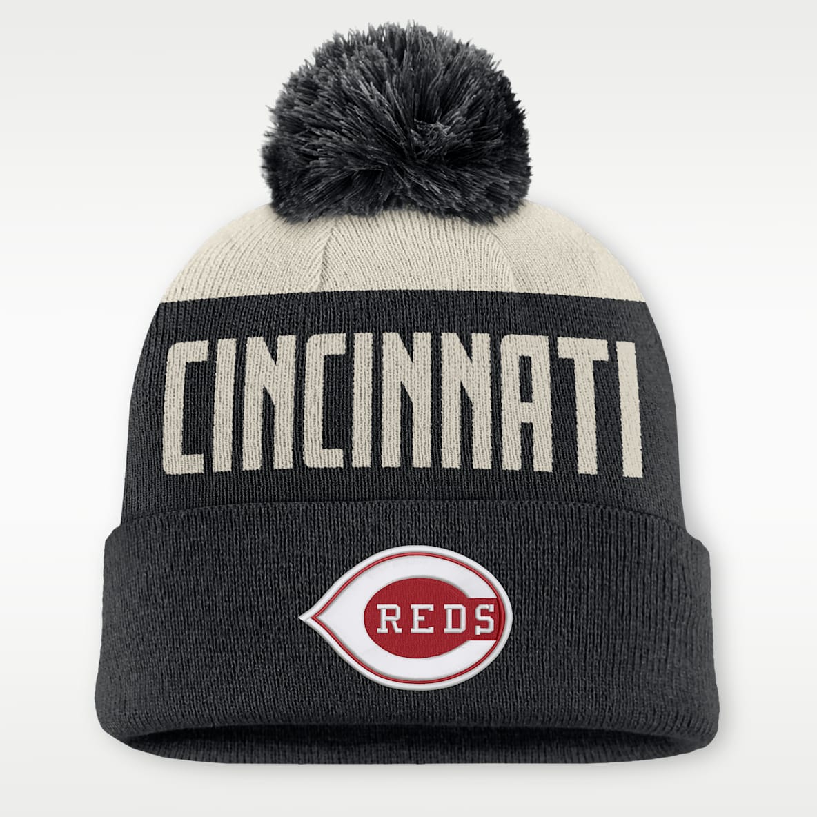 Cincinnati Reds Cooperstown Peak Gorro con dobladillo y pompón Nike de la MLB para hombre