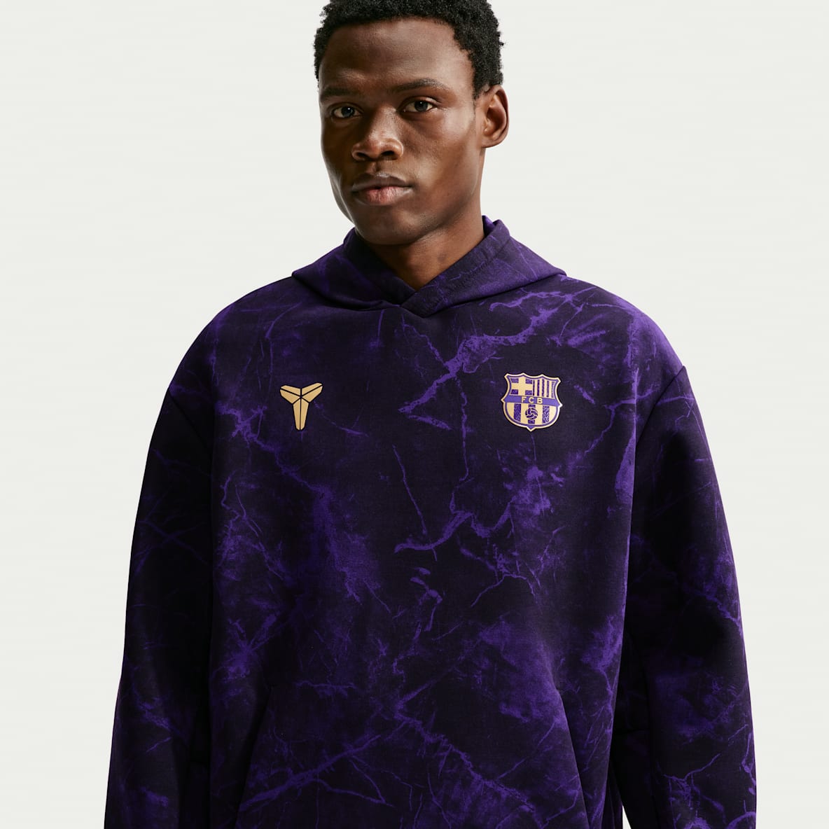 FC Barcelona Away Men's Kobe Soccer Pullover Hoodie
