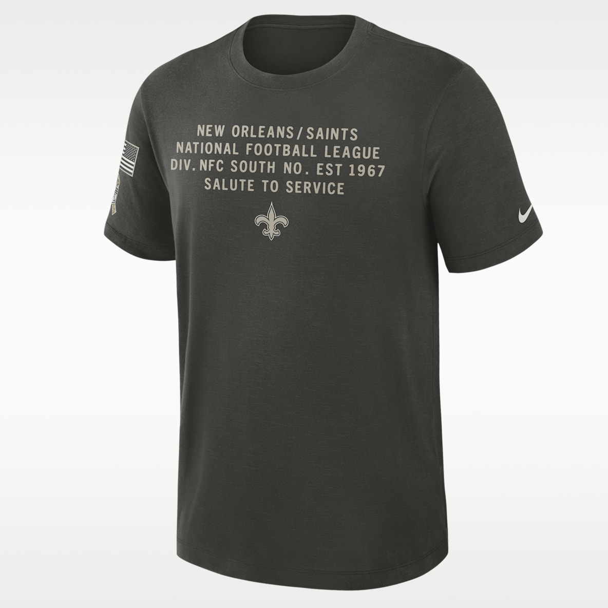 New Orleans Saints Salute to Service Slub Men's Nike Dri-FIT NFL T-Shirt