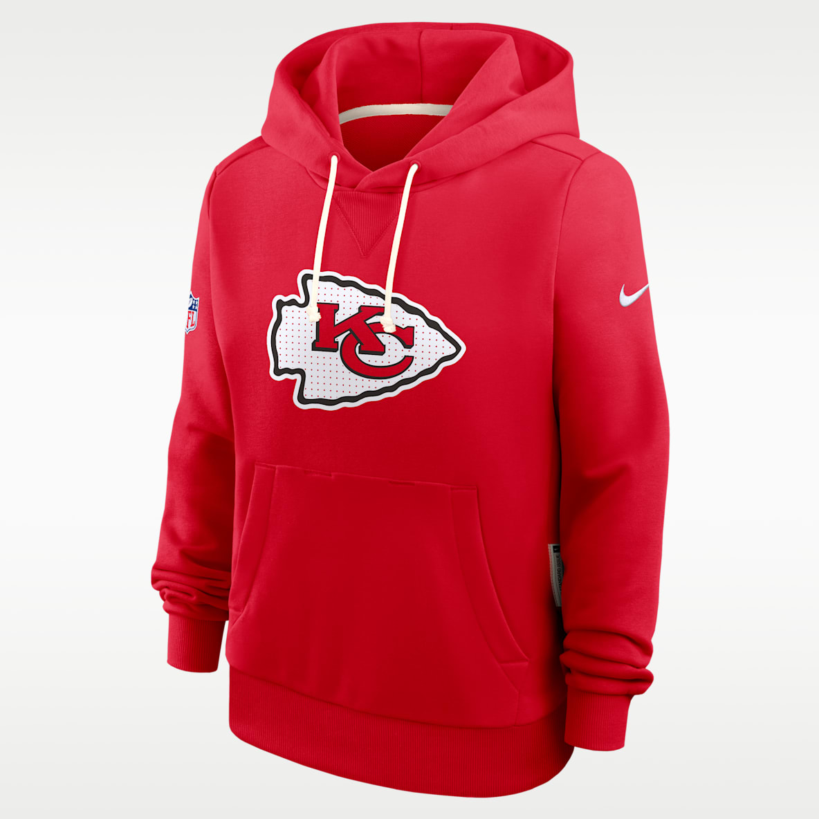 Kansas City Chiefs Sideline Sudadera con gorro sin cierre Nike Dri-FIT de la NFL para mujer