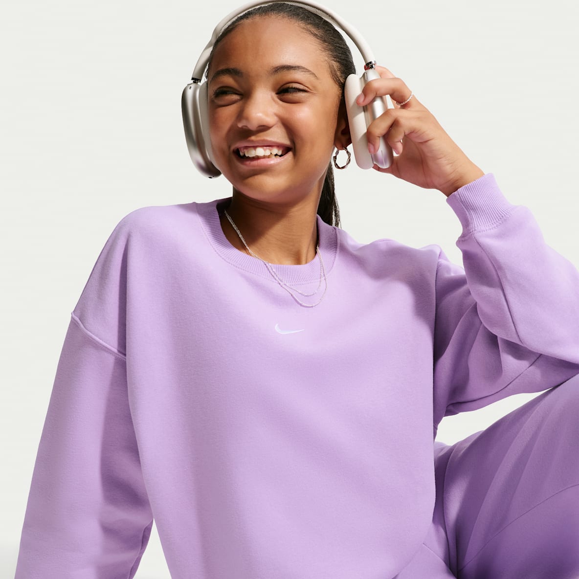 Nike Sportswear Studio Girls' Boxy Fleece Crew Neck