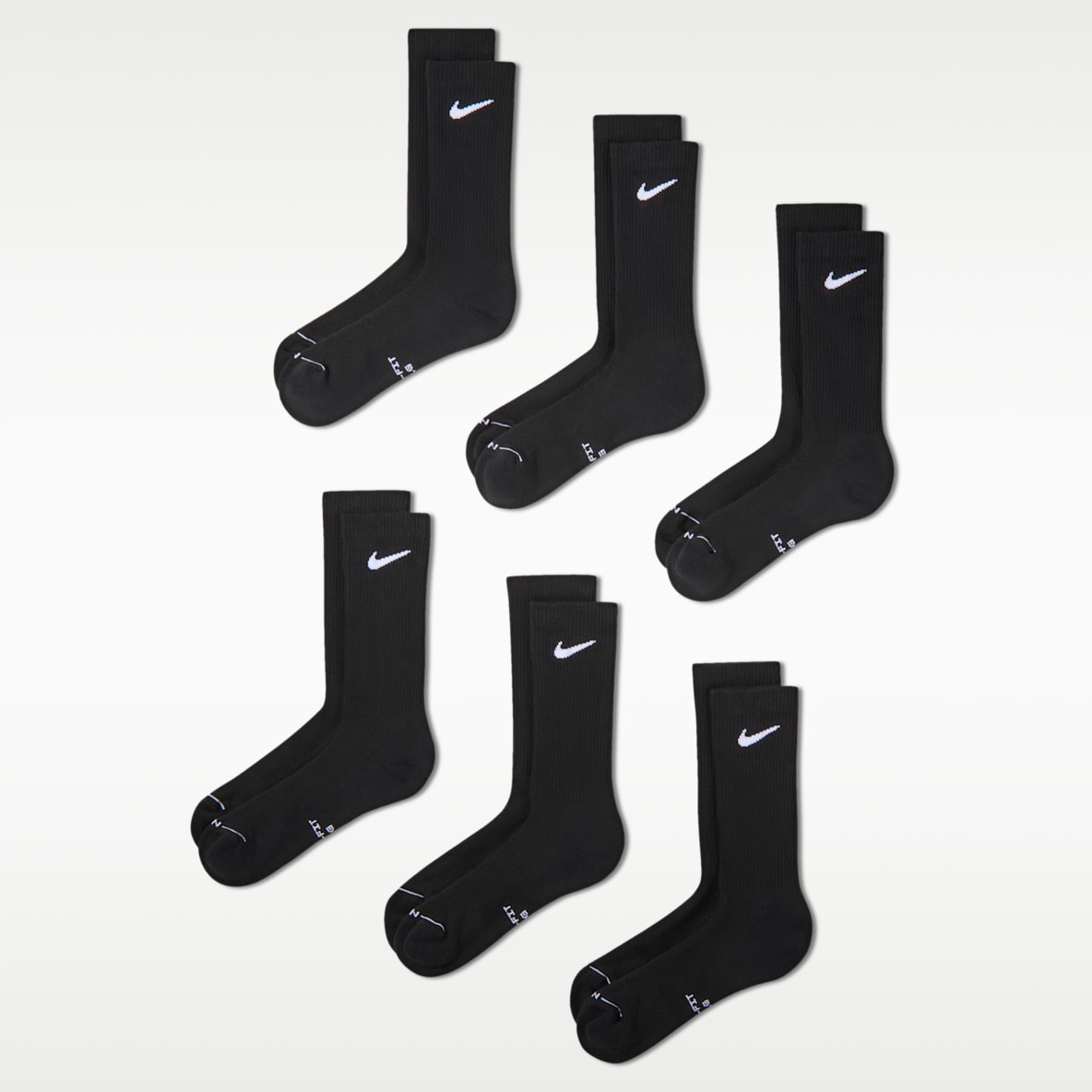 Nike Everyday Elevated 中筒襪 (6 雙)