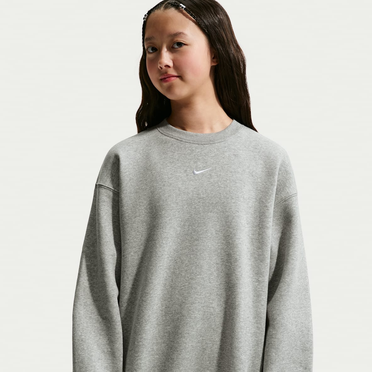 Nike Sportswear Studio Big Kids' (Girls') Oversized Crew-Neck Sweatshirt