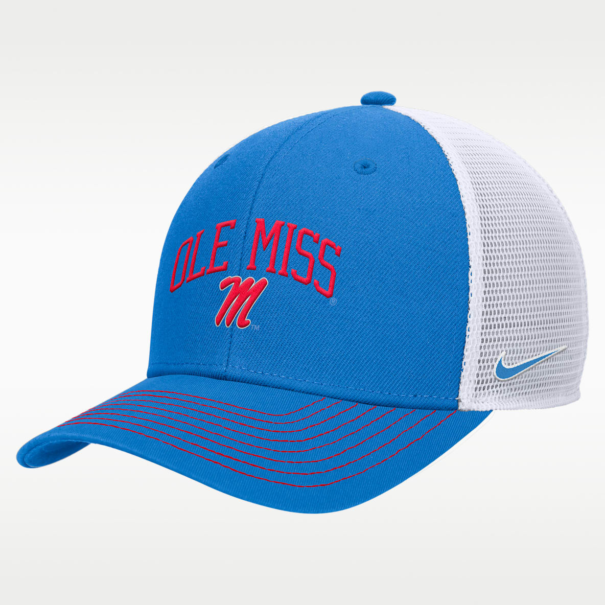 Ole Miss Rise Gorra de rejilla universitaria Nike ajustable para hombre