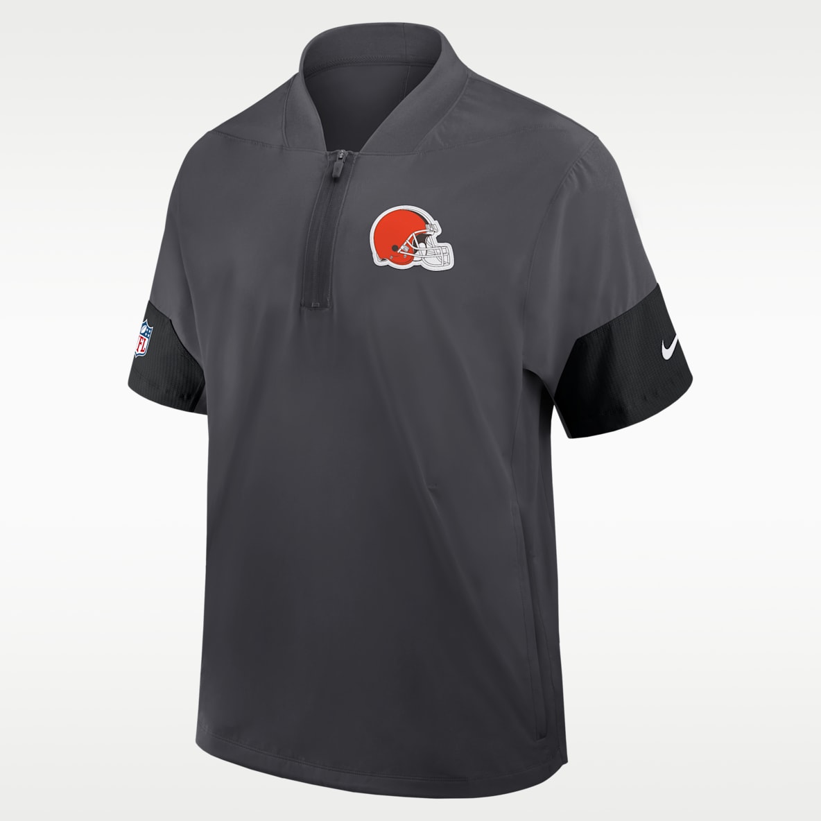 Cleveland Browns Sideline Coach Chamarra de manga corta Nike de la NFL de medio cierre para hombre