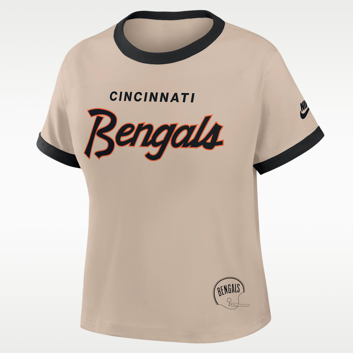 Cincinnati Bengals Rewind Ringer Mod Women's Nike NFL Cropped T-Shirt