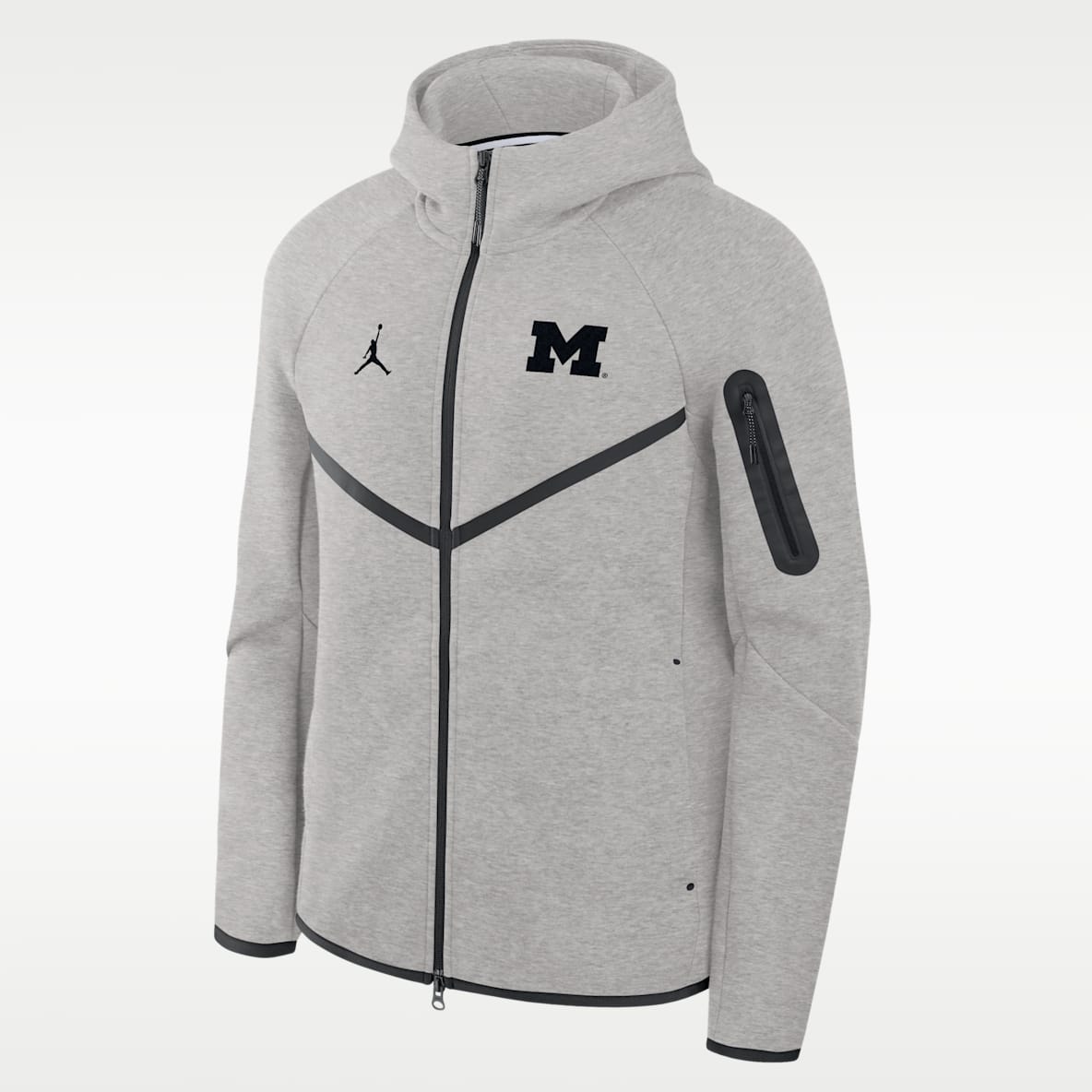Michigan Tech Fleece Chamarra universitaria Nike con gorro de cierre completo para hombre