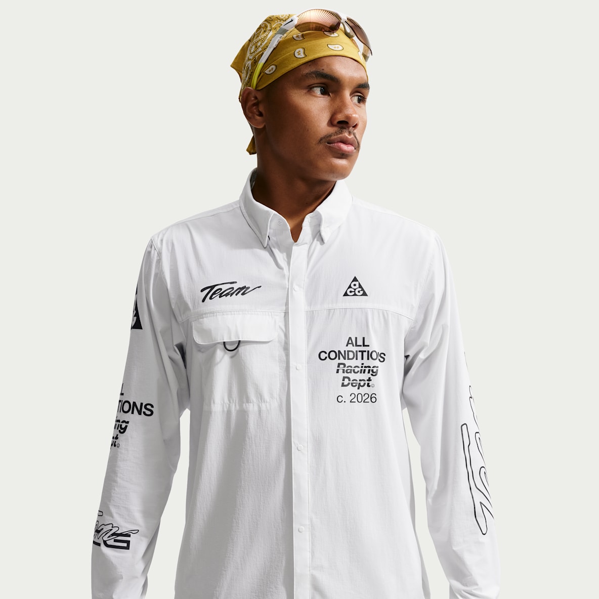 ACG "Aireez" Men's UV-Reisitant Button-Up Long-Sleeve Graphic Top