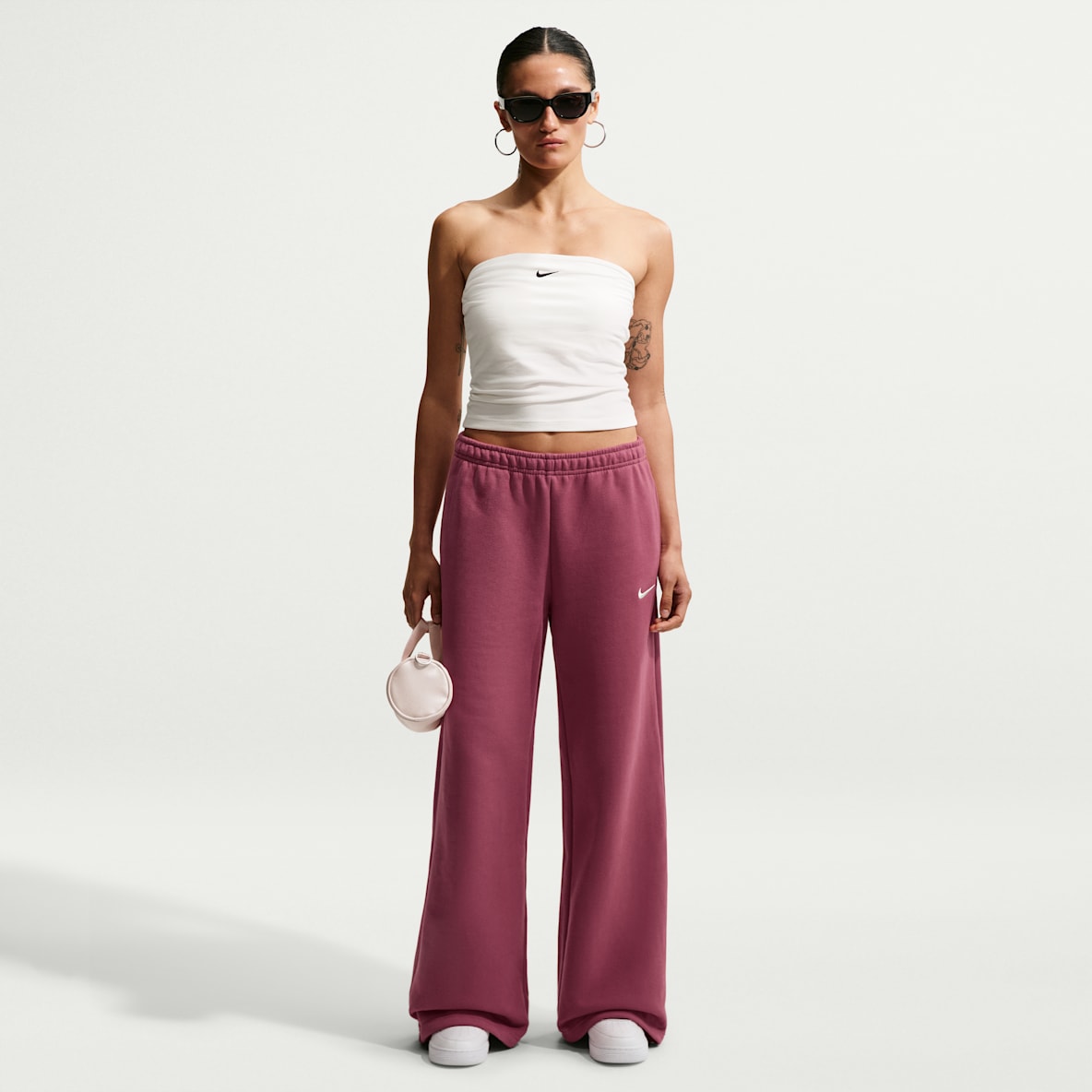 Nike Studio Fleece Medium Weight Women's Mid-Rise Wide-Leg Trousers