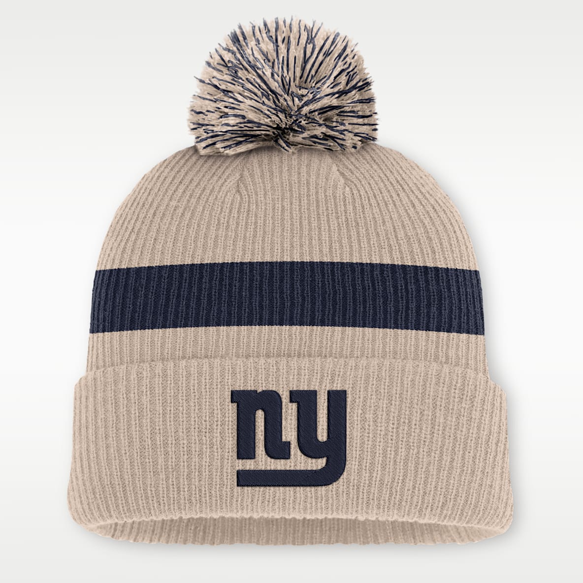 New York Giants, línea Rewind Peak Gorro con dobladillo y pompón Nike de la NFL para hombre