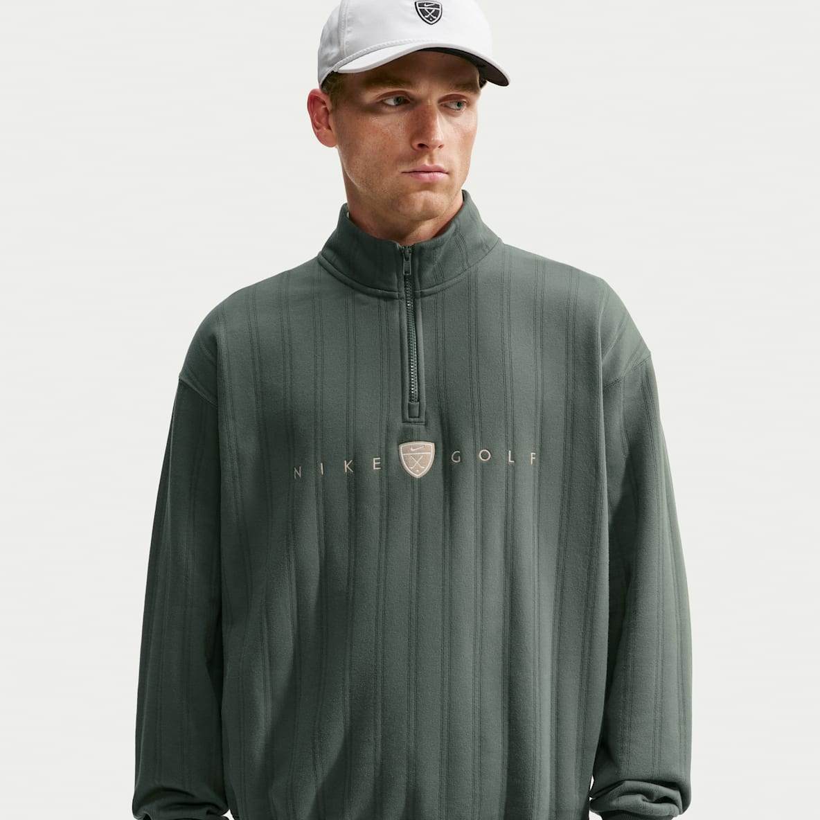 Nike Fairway Fresh Therma-FIT túlméretezett, rövid cipzáras férfi golffelső