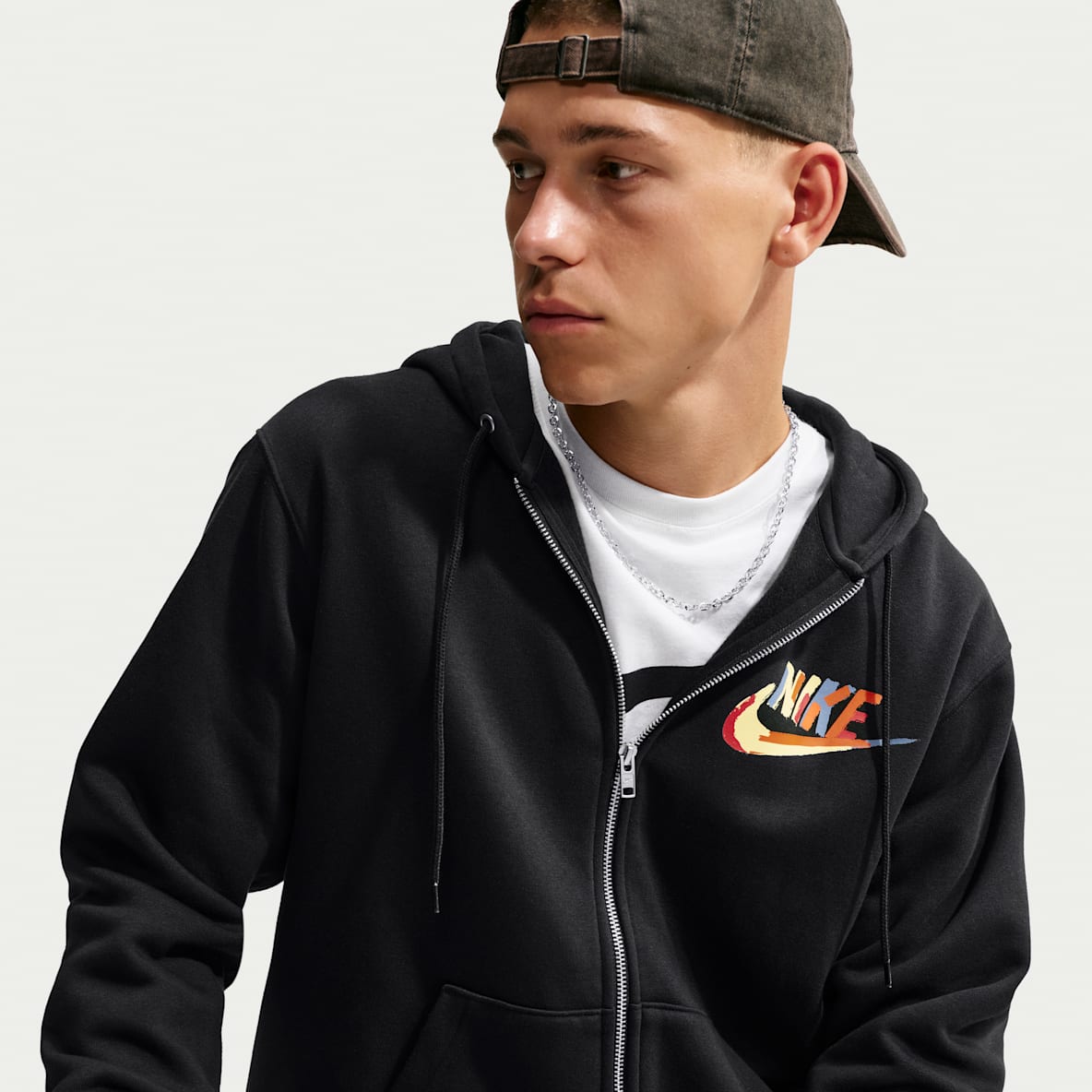 Nike Club Sudadera con gorro de tejido Fleece de cierre completo para hombre