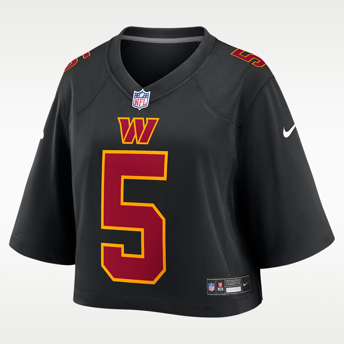 Jayden Daniels Washington Commanders Women's Nike NFL Cropped Tundra Game Jersey