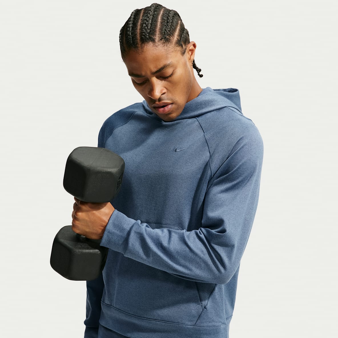 Nike Primary NanoKnit Dri-FIT UV-védelmet adó, belebújós, kapucnis, teljesítményfokozó férfipulóver