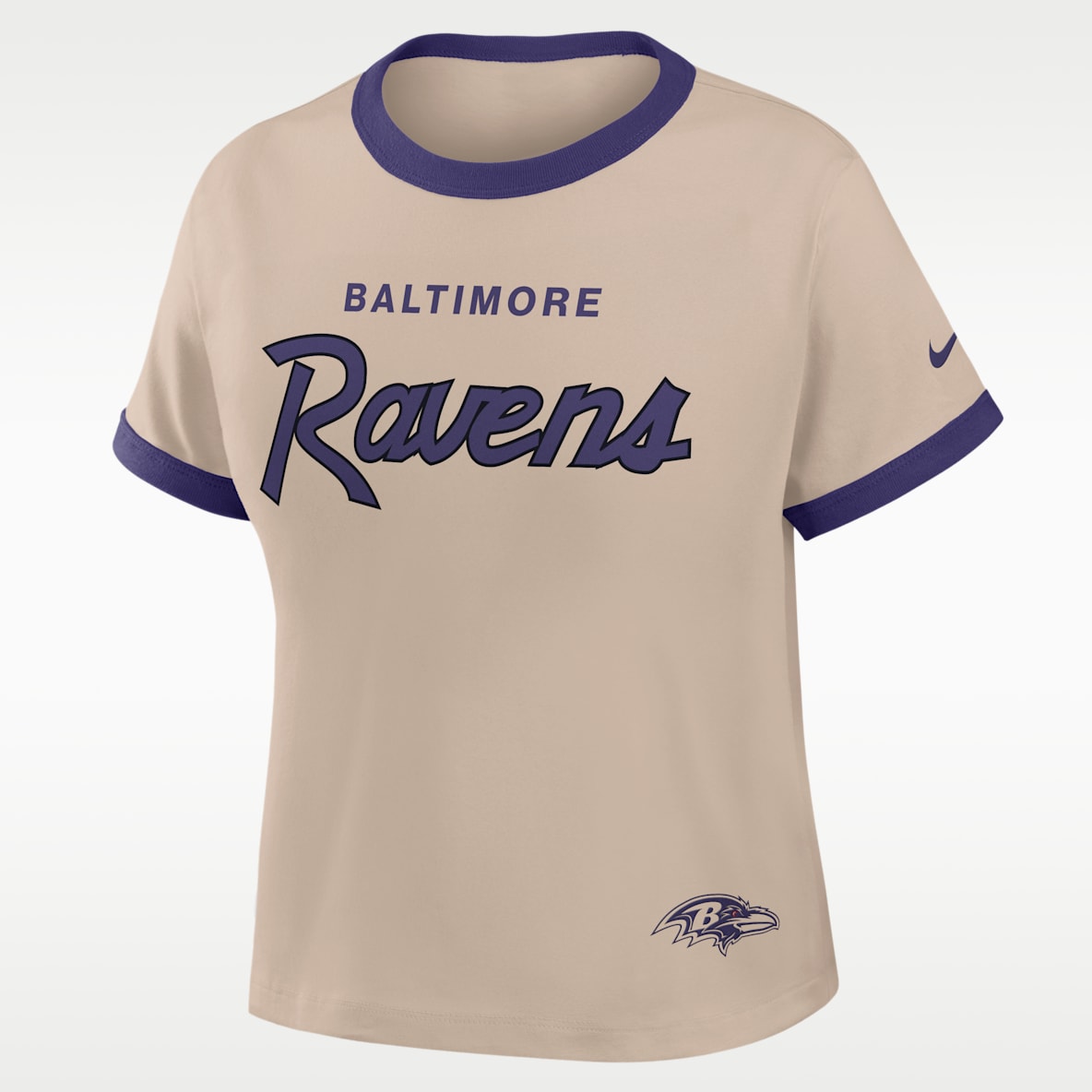 Baltimore Ravens Rewind Ringer Mod Women's Nike NFL Cropped T-Shirt