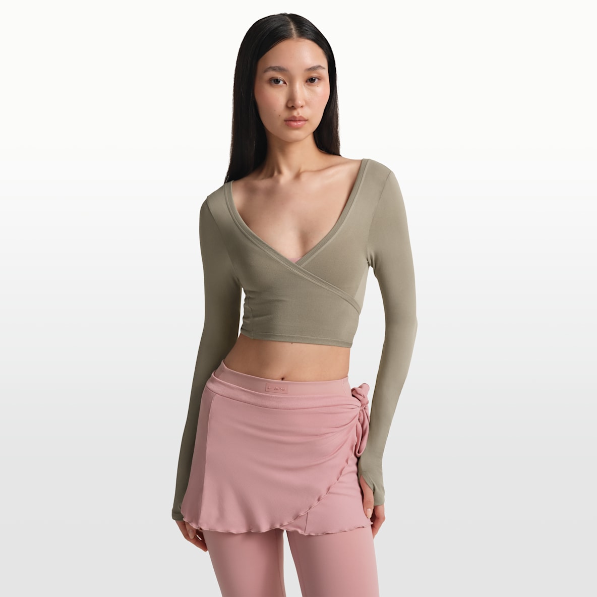 NikeSKIMS Stretch Knit Women's Long-Sleeve Wrap Top