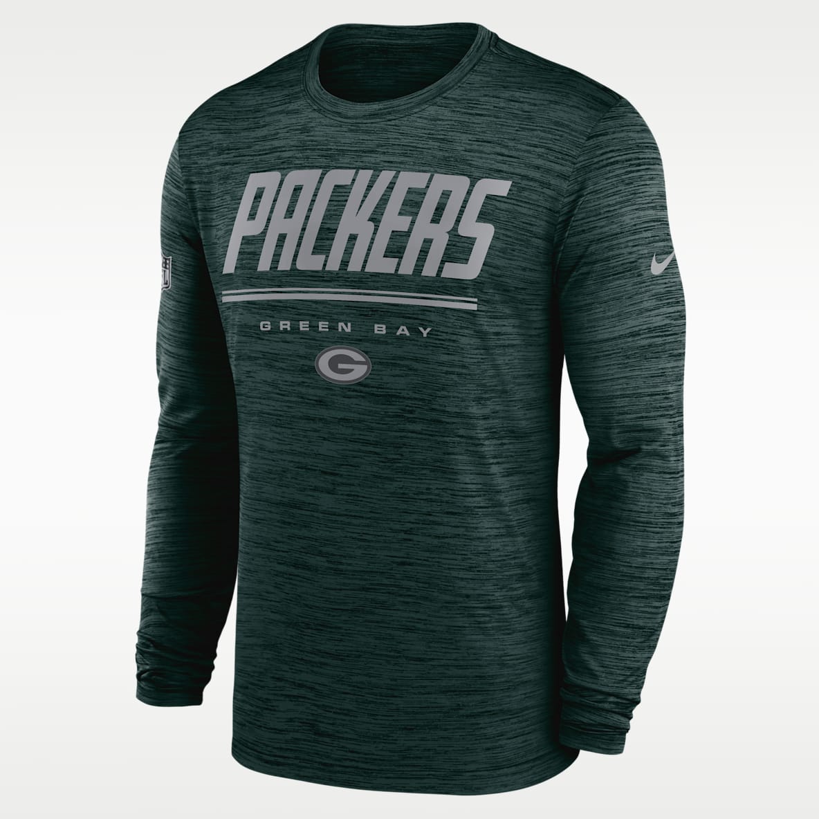 Green Bay Packers Sideline Team Issue Velocity Playera de manga larga Nike Dri-FIT de la NFL para hombre