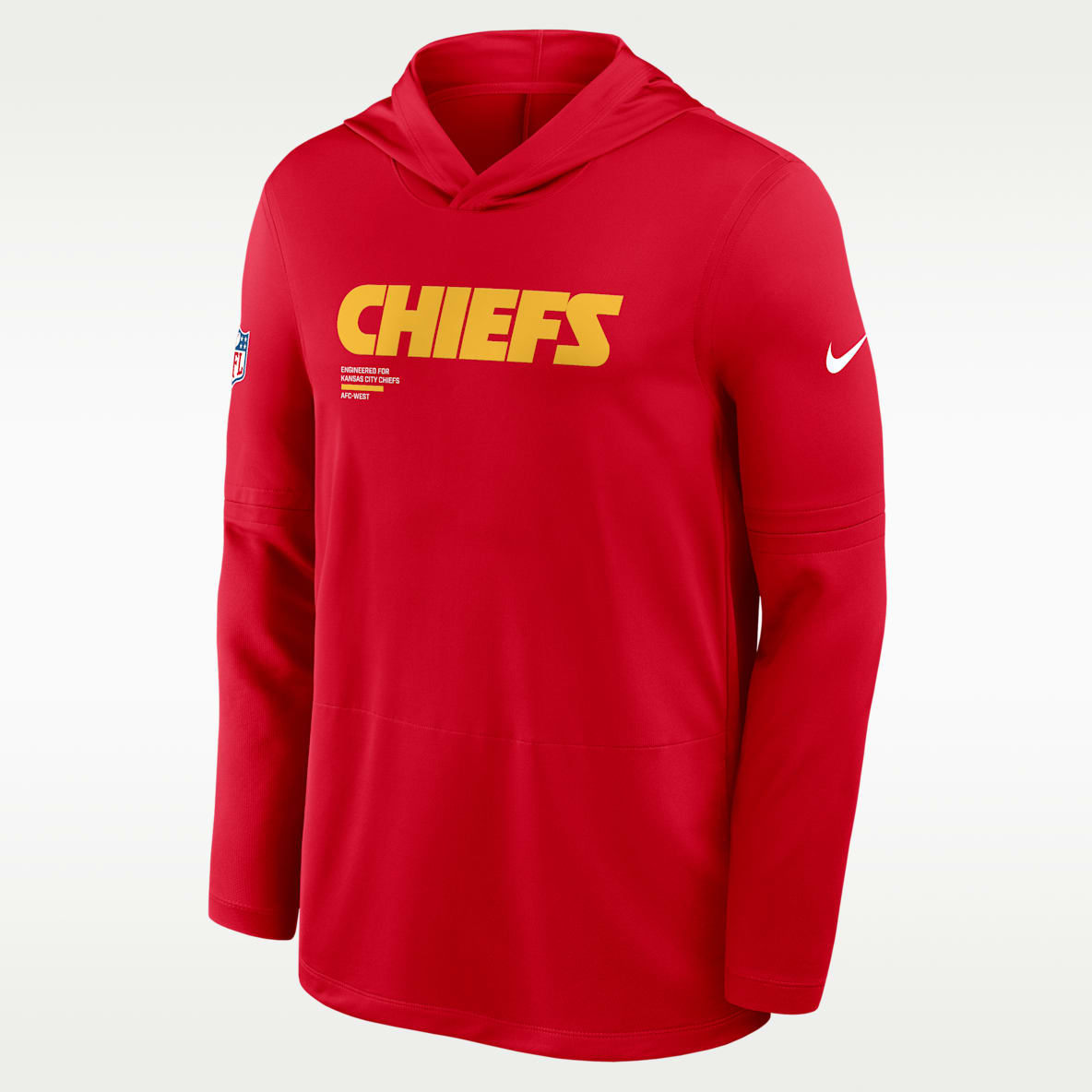 Kansas City Chiefs Pure Fury Sideline Playera de manga larga Nike Dri-FIT de la NFL con gorro para hombre