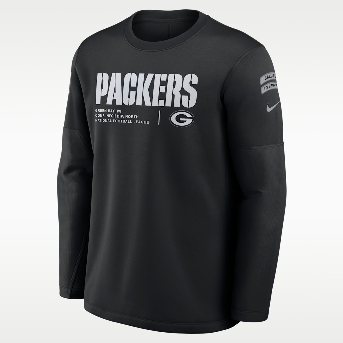 Green Bay Packers Salute to Service Sideline Coaches Men's Nike NFL Pullover Crew