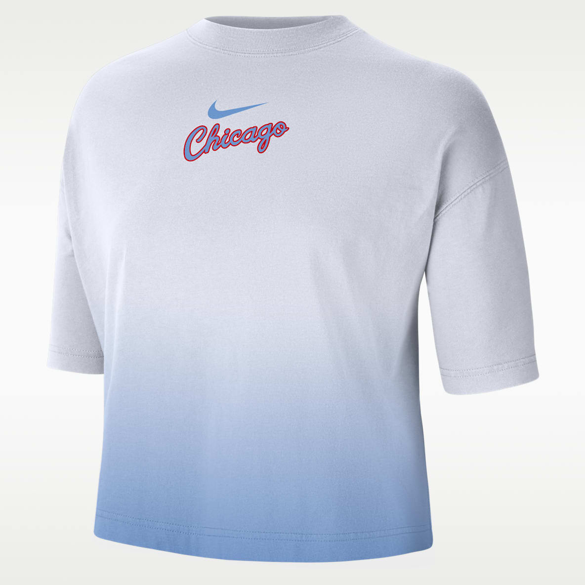 Chicago Bulls Courtside City Edition Premium Nike NBA-T-shirt med firkantet pasform til kvinder