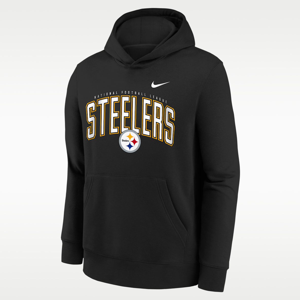 Pittsburgh Steelers Essentials Club Logo Arch Big Kids' Nike NFL Pullover Crew