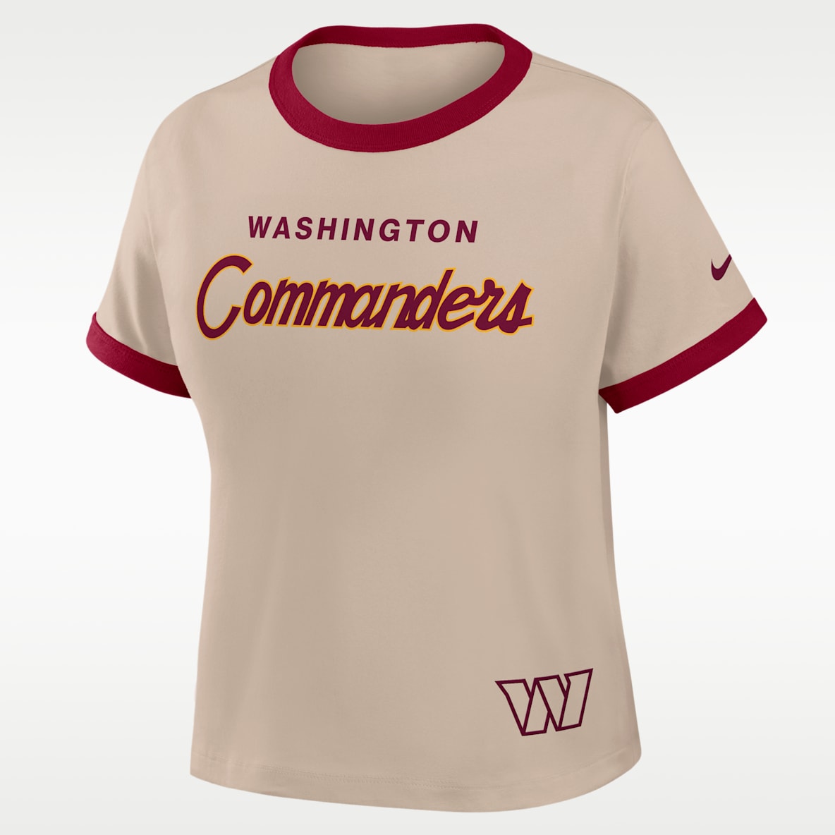 Washington Commanders Rewind Ringer Mod Women's Nike NFL Cropped T-Shirt
