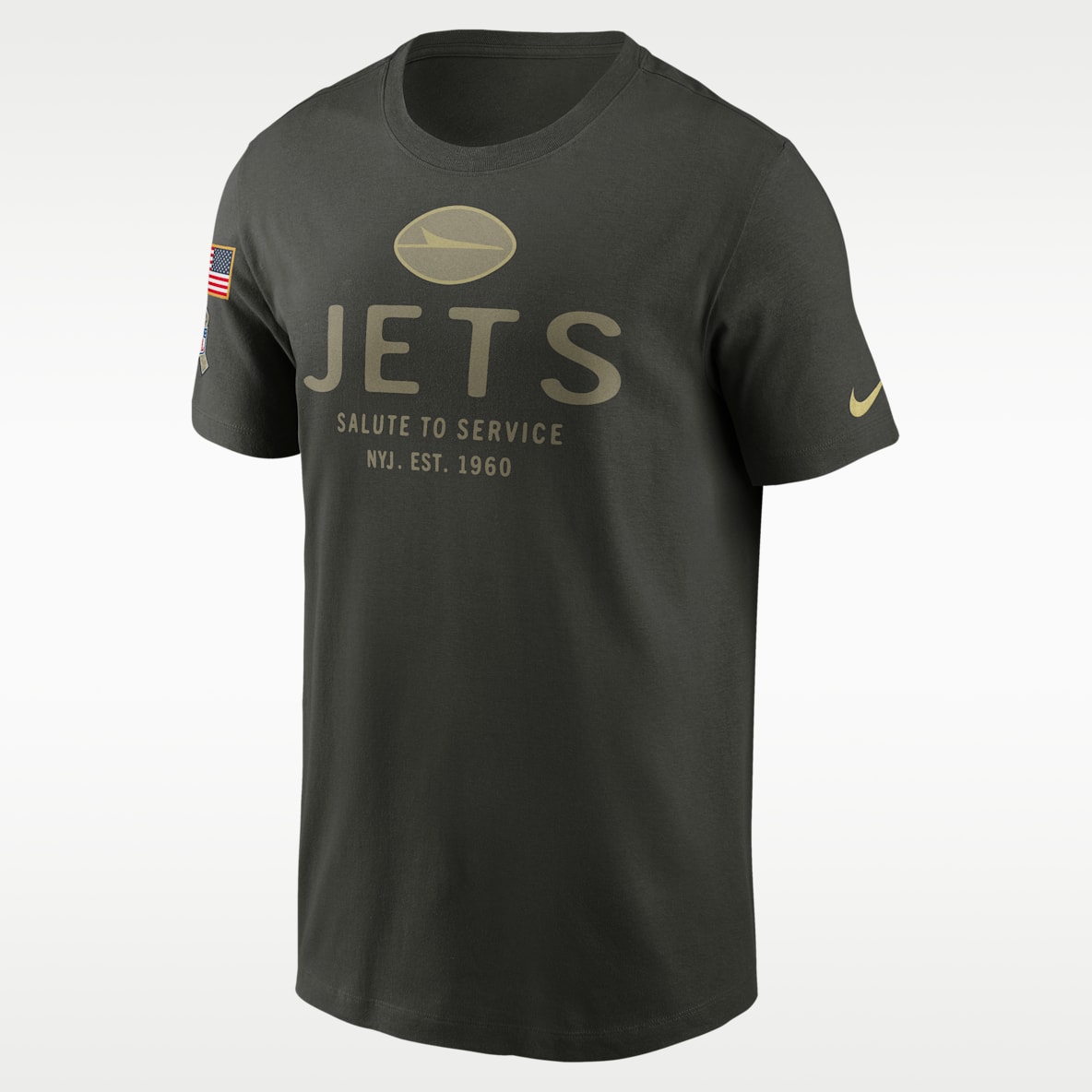 New York Jets Salute to Service Sideline Primary Edge Playera Nike Dri-FIT de la NFL para hombre