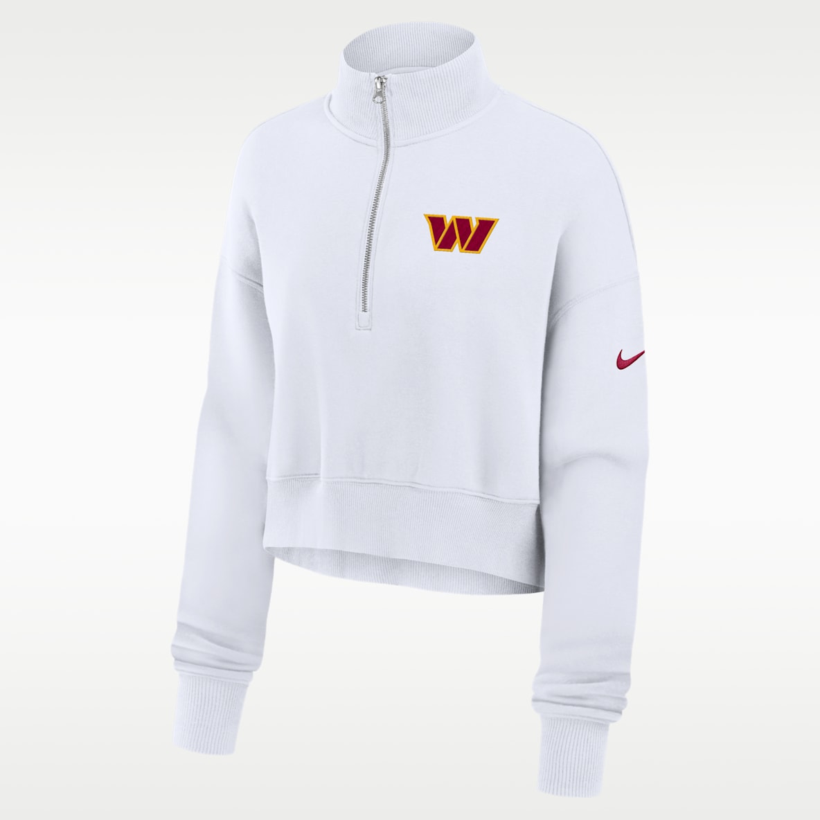 Washington Commanders Primetime Phoenix Women's Nike NFL Oversized Cropped 1/4-Zip Crew