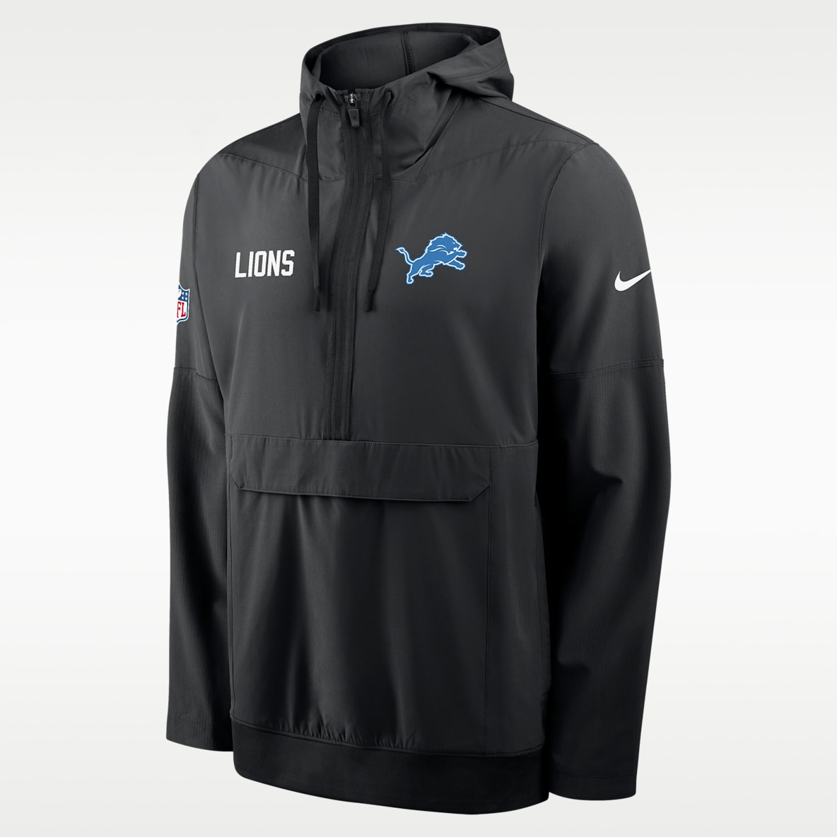Detroit Lions Alt Option Route Anorak Men's Nike NFL 1/2-Zip Hooded Jacket