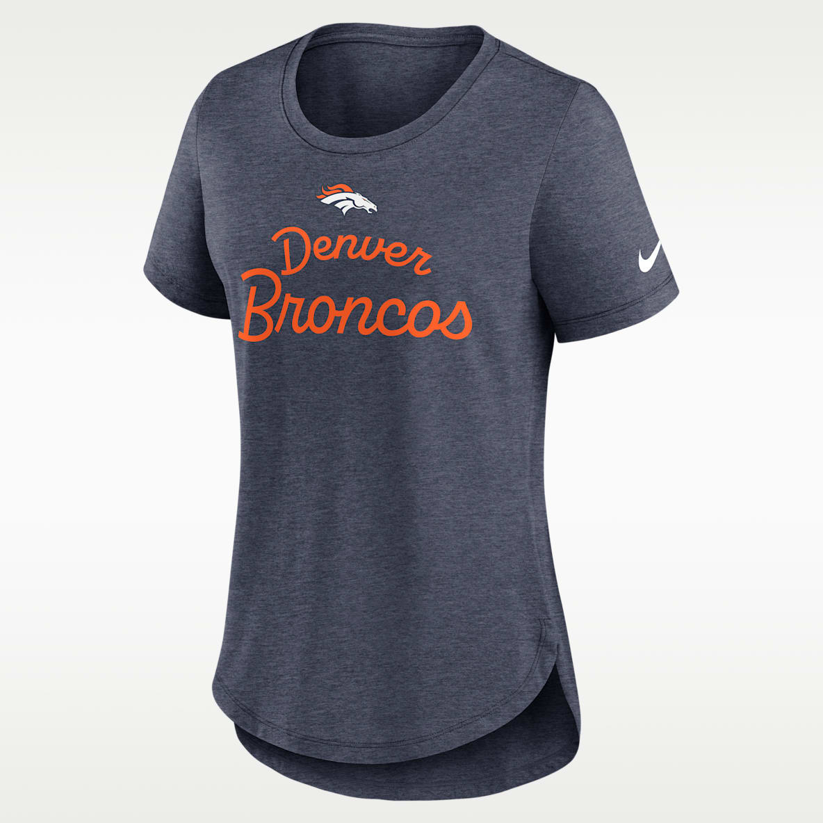 Denver Broncos Script Playera Nike de la NFL para mujer