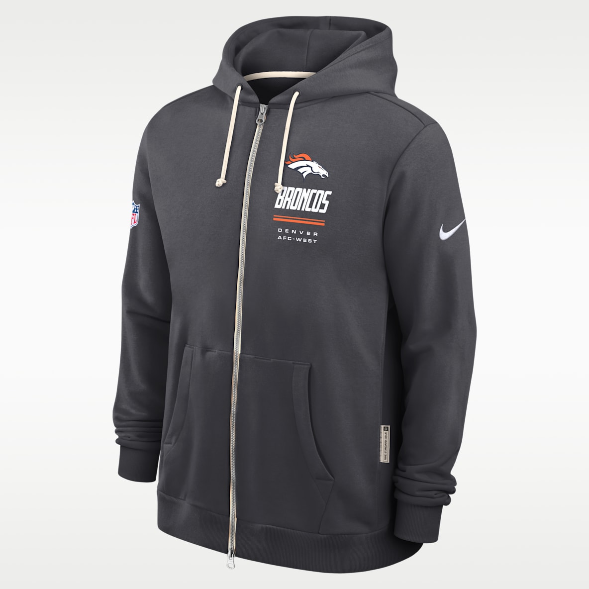 Denver Broncos Sideline Standard Issue Men's Nike Dri-FIT NFL Full-Zip Hoodie