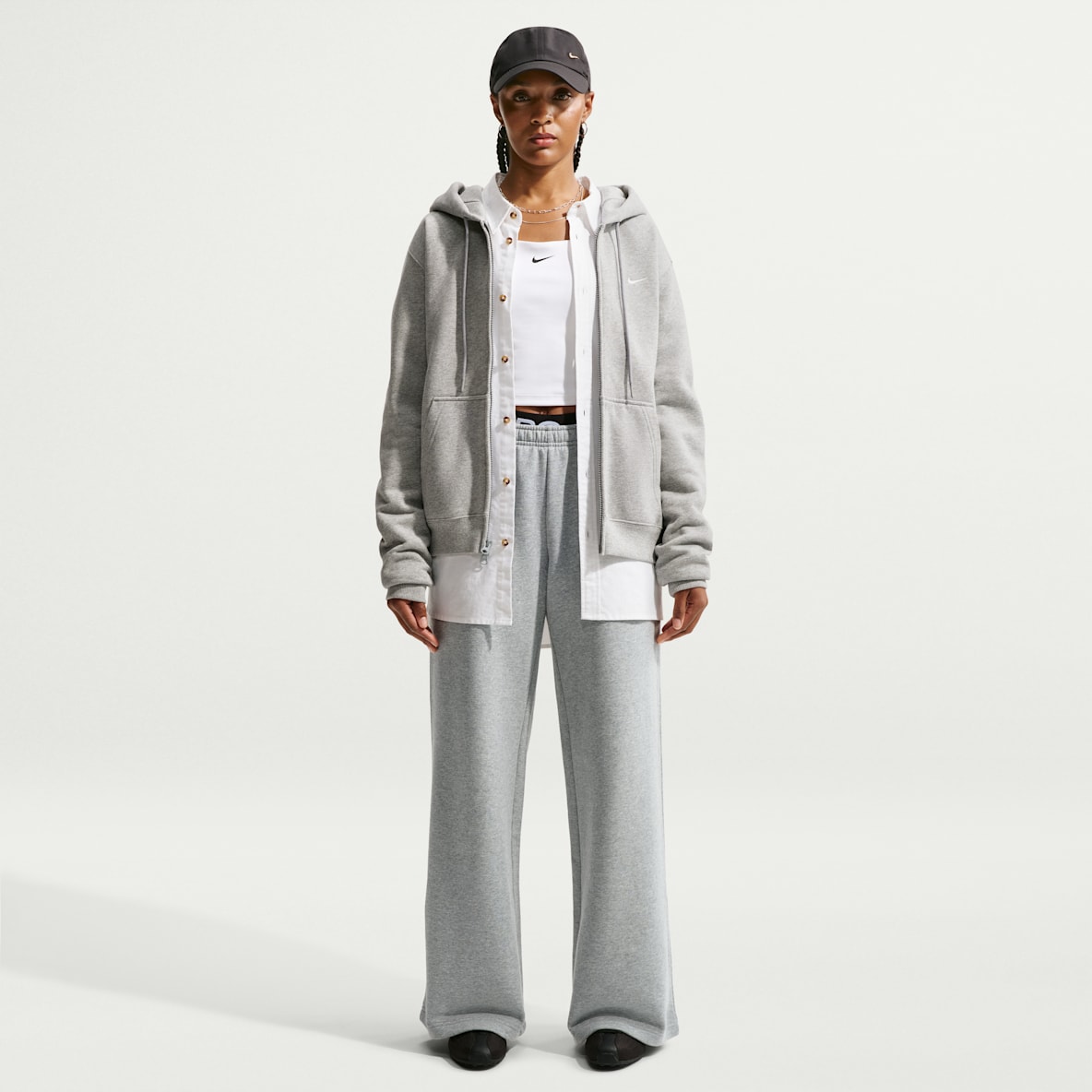 Nike Studio Fleece Medium Weight Women's Mid-Rise Wide-Leg Trousers