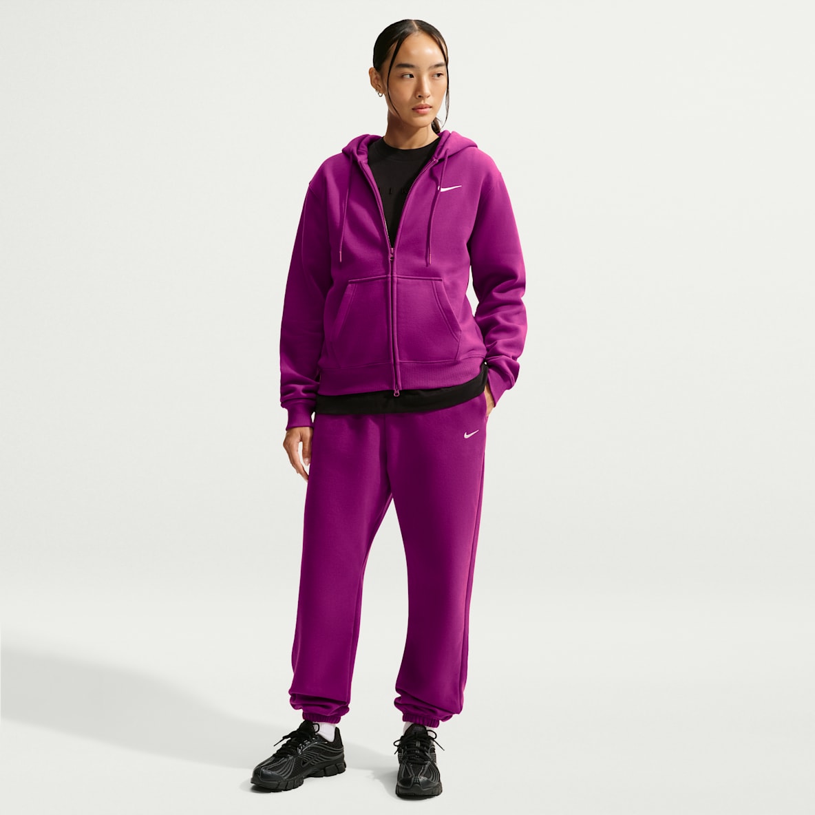 Nike Studio Fleece Medium Weight Pantalon resserré aux chevilles oversize et taille haute pour femme