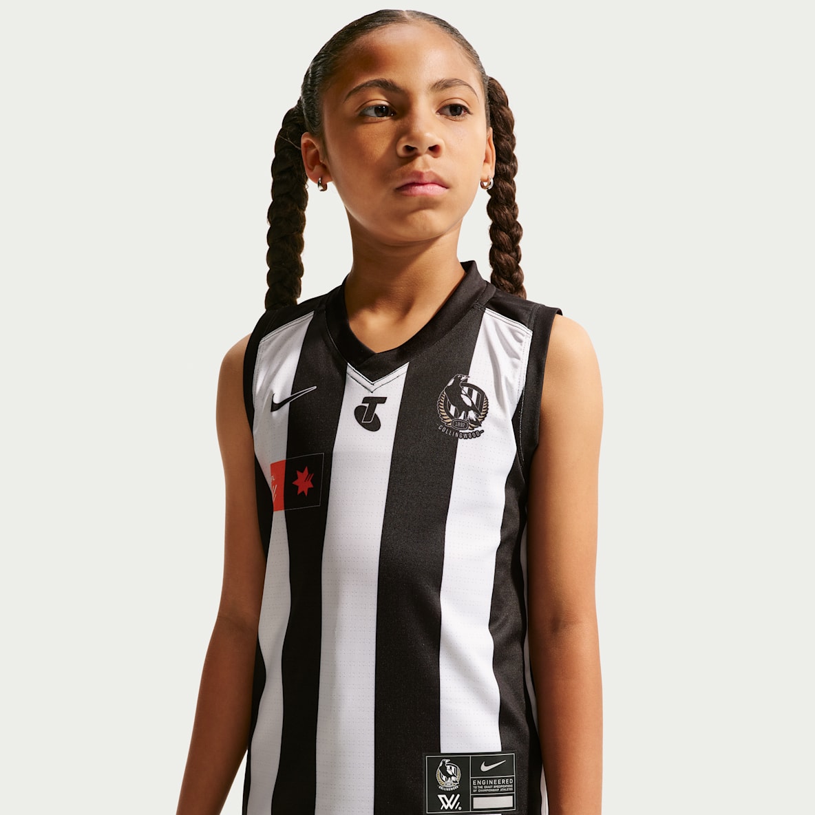 Collingwood F.C. AFLW 2026 Stadium Home Older Kids' Nike AFLW Replica Jersey