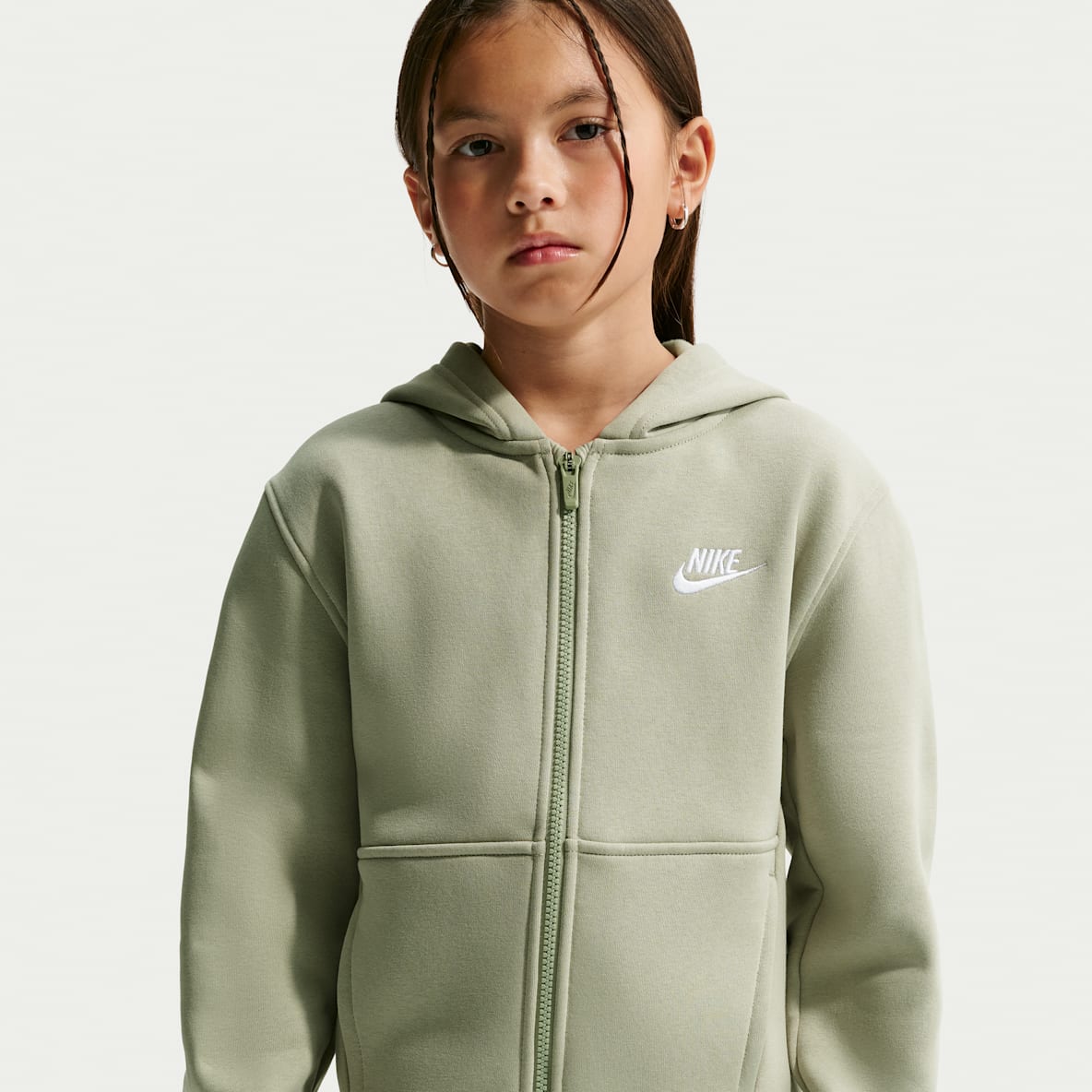 Nike Sportswear Club Fleece Sudadera con gorro de cierre completo para niños talla grande
