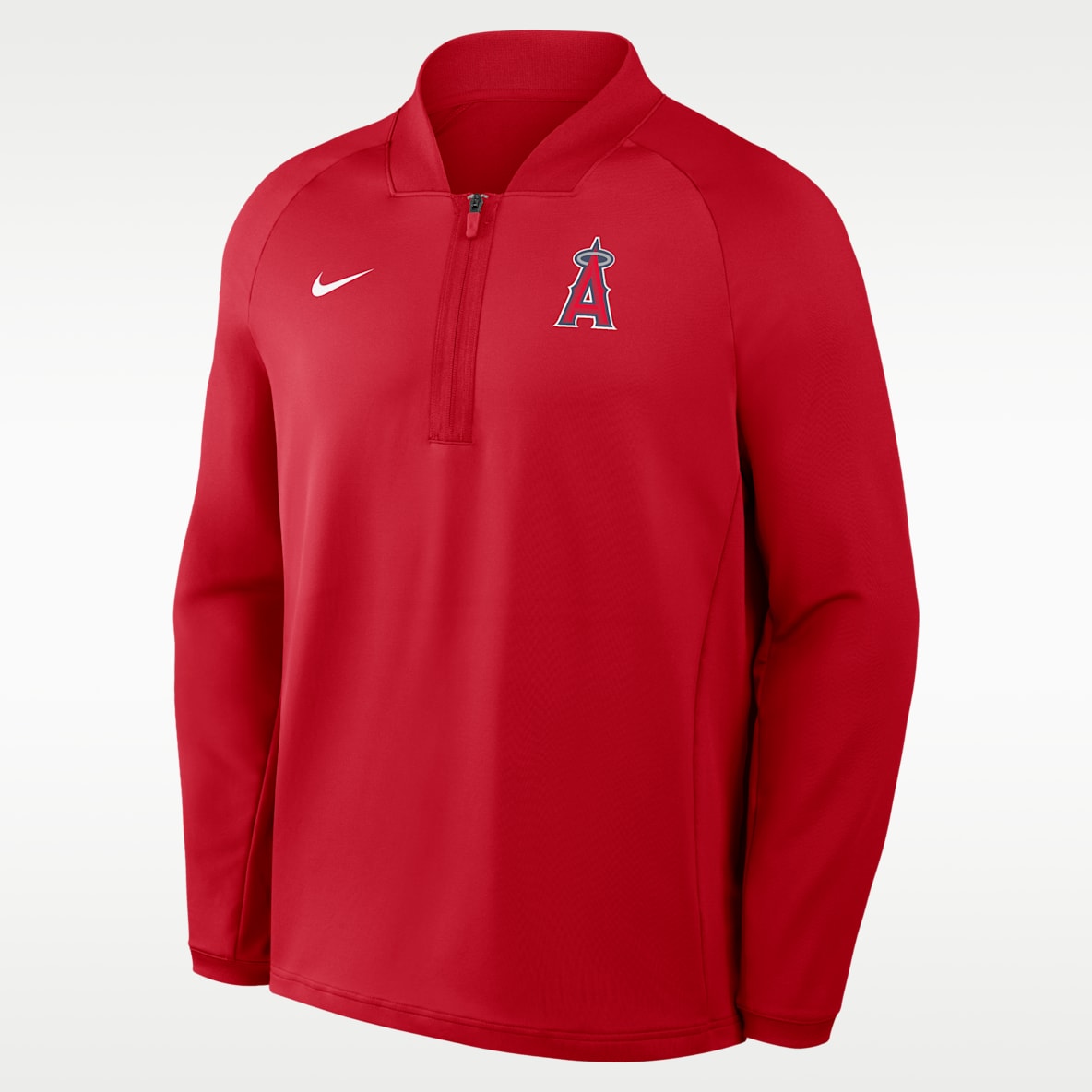 Los Angeles Angels Authentic Collection Playera de manga larga Nike Dri-FIT de la MLB de medio cierre para hombre